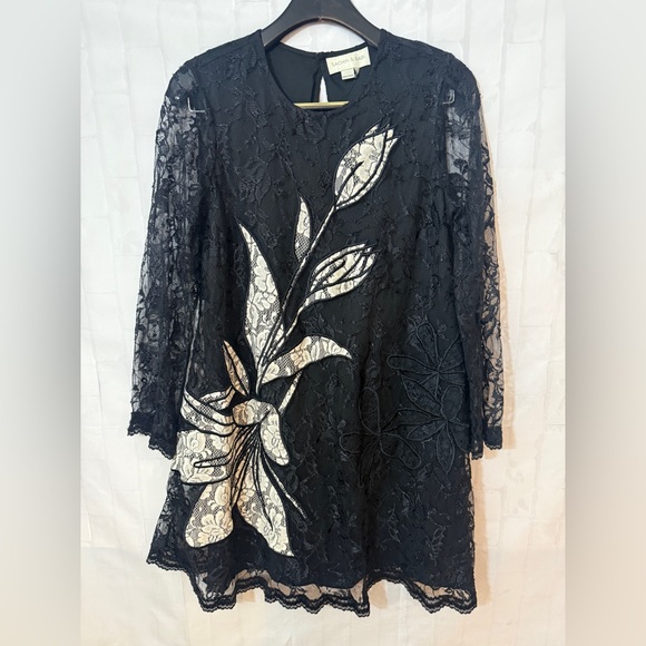 Sachin + Babi Black and White Floral Lace Dress - Picture 3 of 8